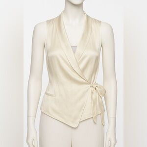 Alexander Wang Cream 100% silk Wrap Blouse